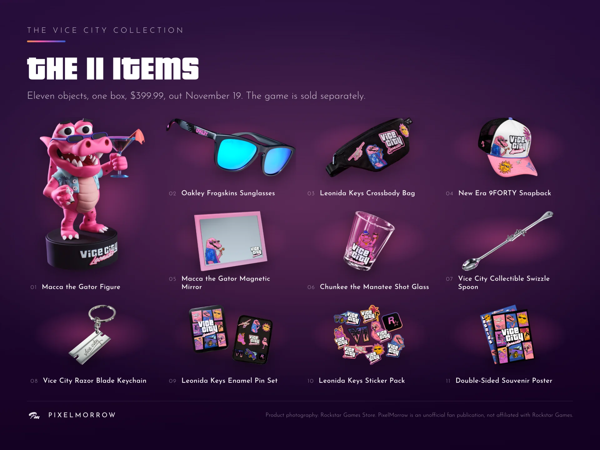 All 11 items in the Vice City Collection